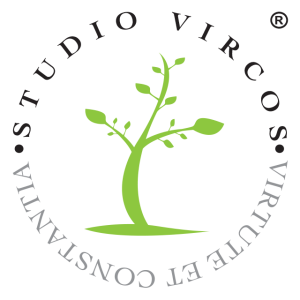 Il Logo dello Studio Vircos: una pianta che cresce all'interno di un circolo virtuoso