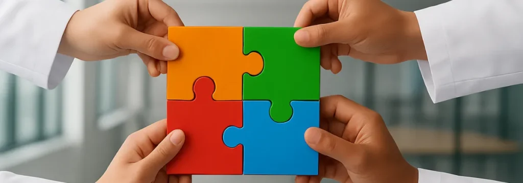 Le mani dei Professionisti dell' équipe vircos