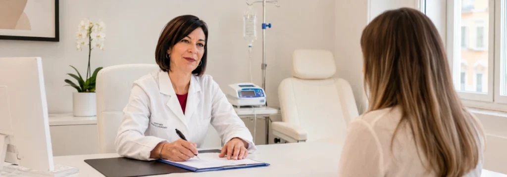 Consulto per terapia infusionale con la Dott.ssa Rosita Laurenti presso Studio Vircos a Roma San Giovanni
